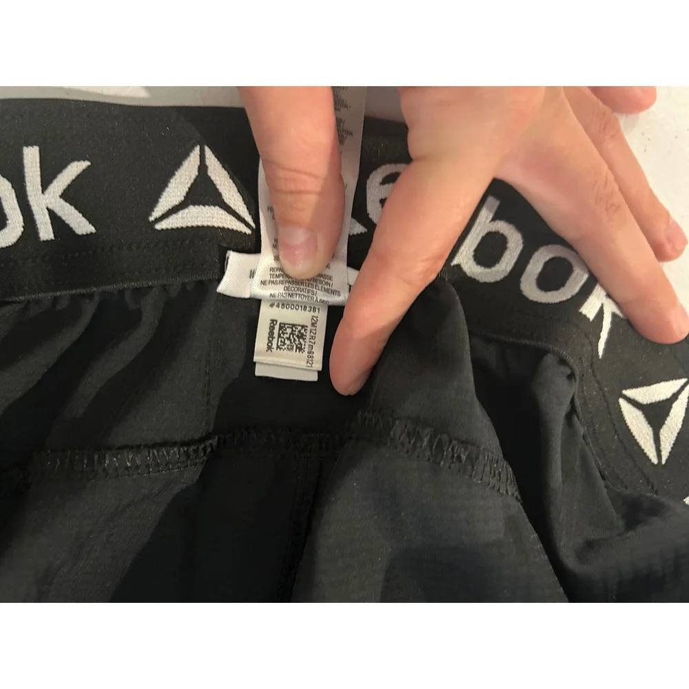 Reebok Mens Black Athletic Training Shorts Elastic Logo Waistband 3XL REH223SH35